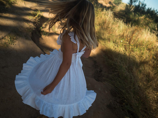 Danita Frill Dress - White