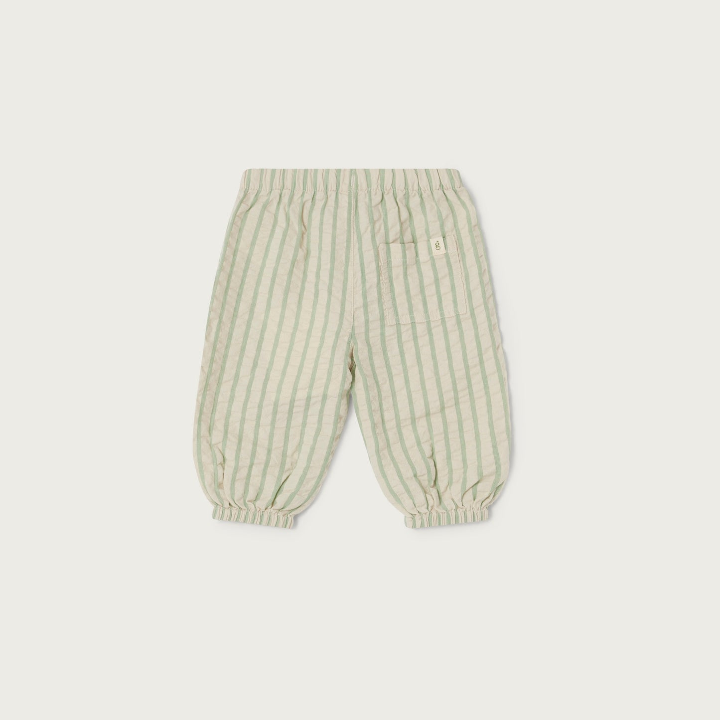 Seersucker Baby Trousers - Stripe Emerald