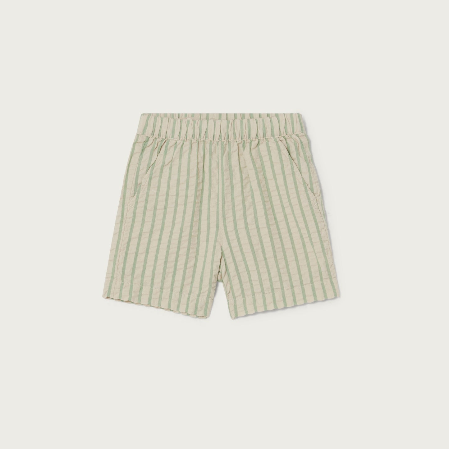 Seersucker Shorts - Stripe Emerald