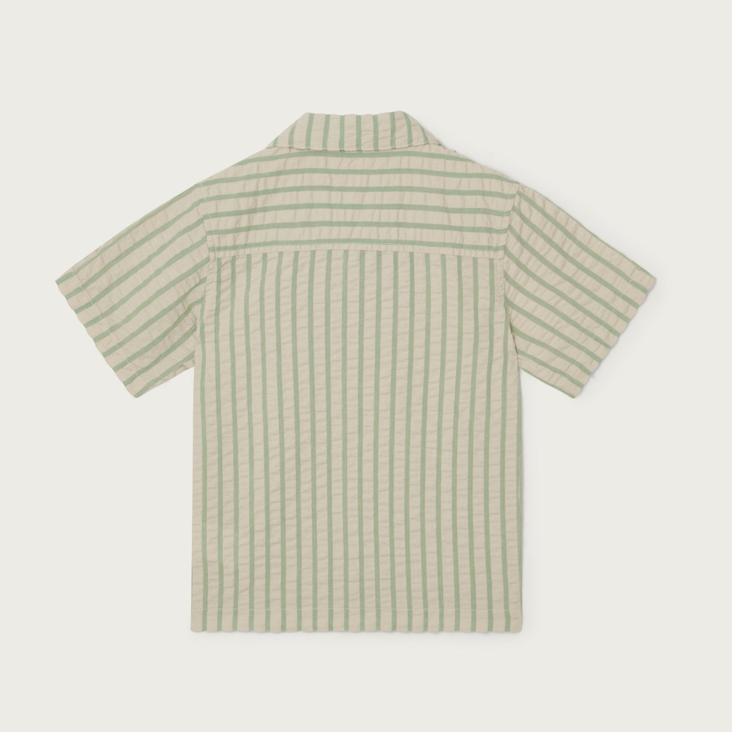 Seersucker Short Sleeve Shirt - Stripe Emerald